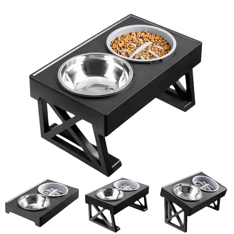 Elevated Bowls Stand for Pets Adjustable Height Dog Elevated Bowls Double Elevated Bowls Stand - GiFTiFY