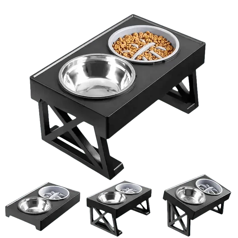 Elevated Bowls Stand for Pets Adjustable Height Dog Elevated Bowls Double Elevated Bowls Stand - GiFTiFY