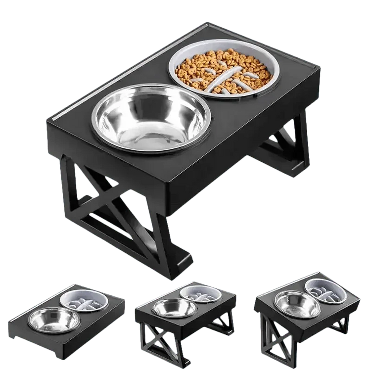 Elevated Bowls Stand for Pets Adjustable Height Dog Elevated Bowls Double Elevated Bowls Stand - GiFTiFY