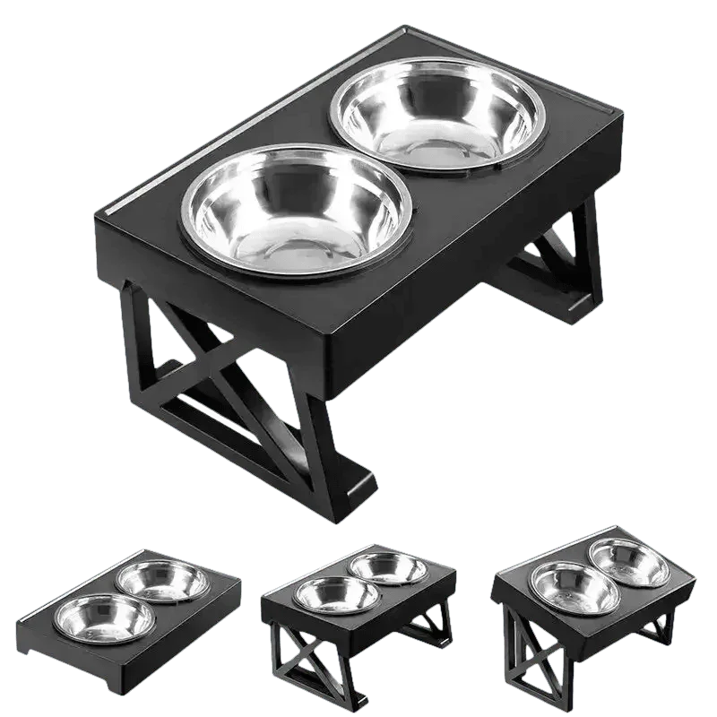 Elevated Bowls Stand for Pets Adjustable Height Dog Elevated Bowls Double Elevated Bowls Stand - GiFTiFY