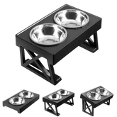 Elevated Bowls Stand for Pets Adjustable Height Dog Elevated Bowls Double Elevated Bowls Stand - GiFTiFY