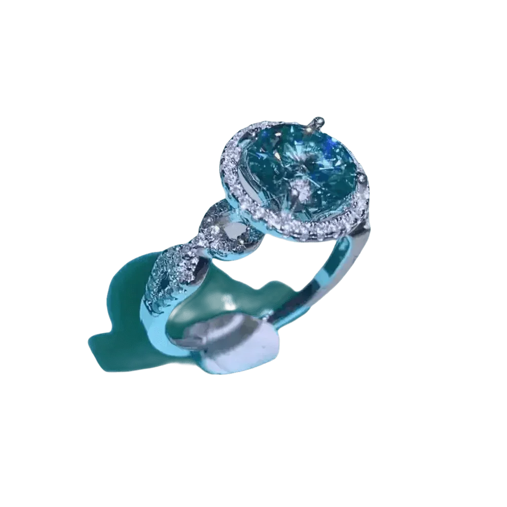 Emerald Green Moissanite Ring Jewlery by EBOYGIFTS