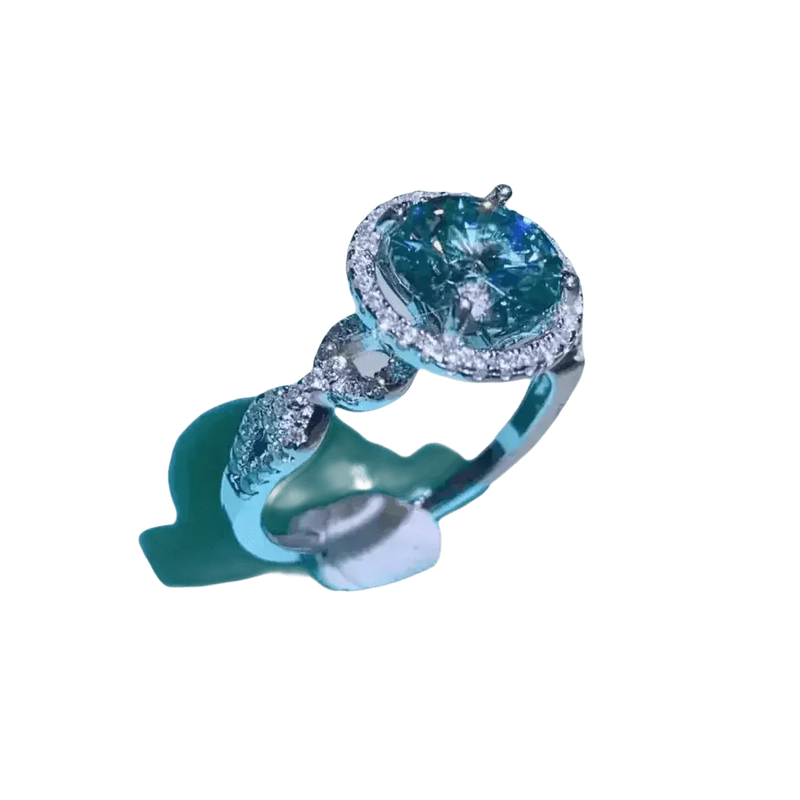 Emerald Green Moissanite Ring Jewlery by EBOYGIFTS