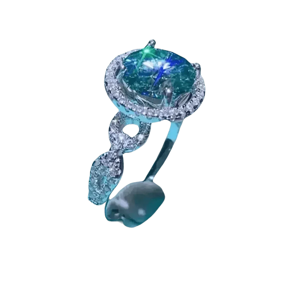 Emerald Green Moissanite Ring Jewlery by EBOYGIFTS