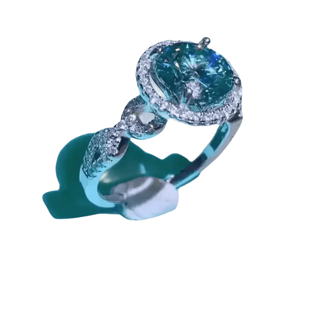 Emerald Green Moissanite Ring Jewlery by EBOYGIFTS