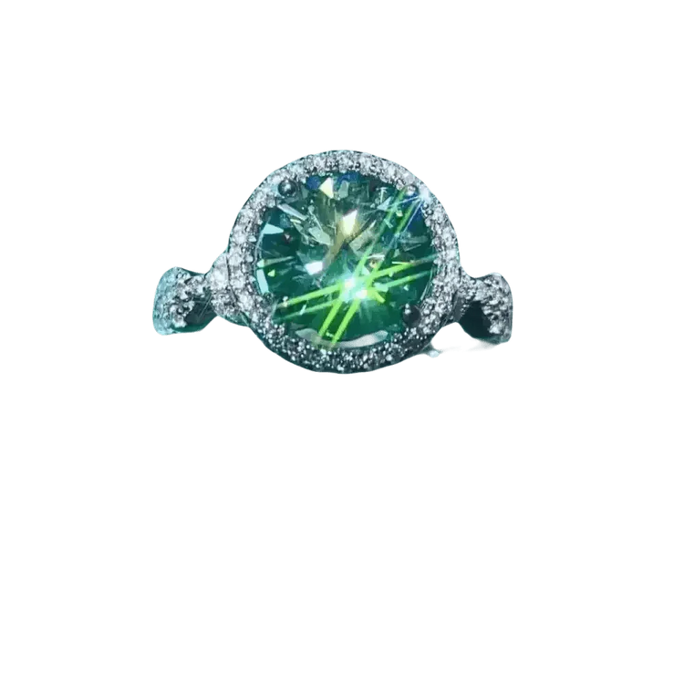 Emerald Green Moissanite Ring - GiFTiFY