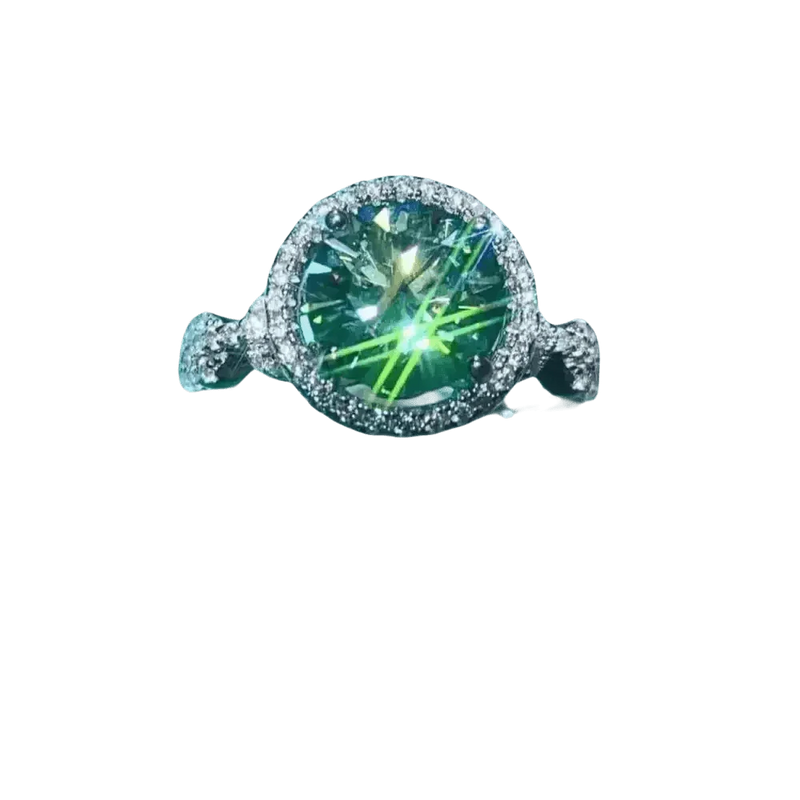 Emerald Green Moissanite Ring Jewlery by EBOYGIFTS