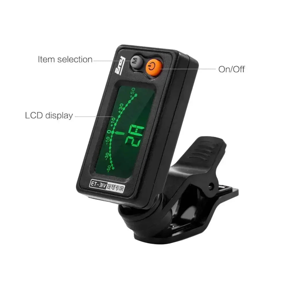 ET-31V Multi-function Clip-on Tuner Automatic Tuning Mode for Violin Viola Cello Double Bass Chromatic with LCD Display - GiFTiFY