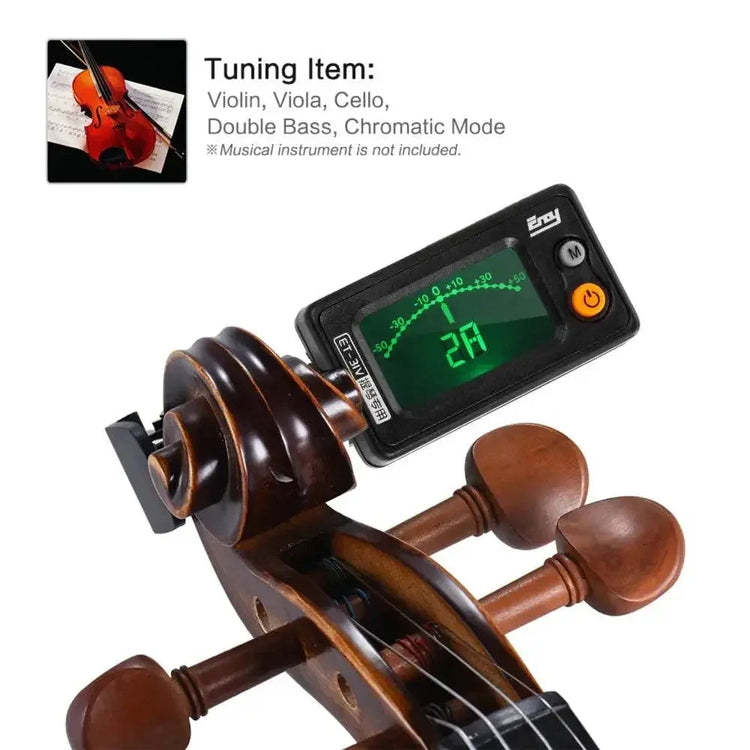 ET-31V Multi-function Clip-on Tuner Automatic Tuning Mode for Violin Viola Cello Double Bass Chromatic with LCD Display - GiFTiFY