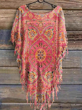 Plus Size Fringe Round Neck Cover Up - GiFTiFY