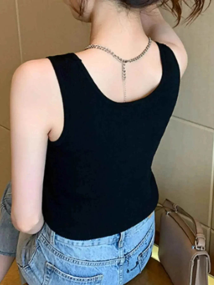 Plus Size Ribbed Scoop Neck Tank - GiFTiFY