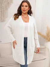 Plus Size Open Front Cardigan With Pockets - GiFTiFY