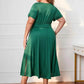 Honey Plus Size Short Sleeve Surplice Neck Midi Dress - GiFTiFY