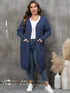 Plus Size Long Sleeve Pocketed Cardigan - GiFTiFY