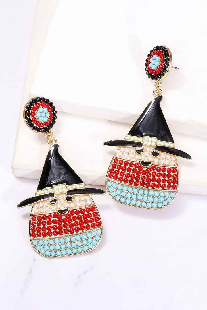 Witch's Hat Shape Synthetic Pearl Dangle Earrings - GiFTiFY