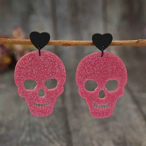 Acrylic Skeleton & Heart Earrings - GiFTiFY