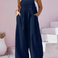 Plus Size Square Neck Wide Leg Overalls