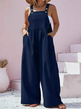 Plus Size Square Neck Wide Leg Overalls - GiFTiFY