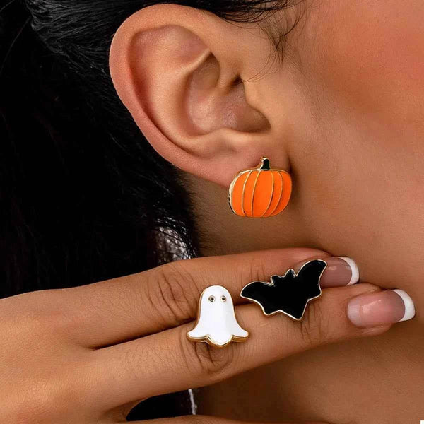 3-Pair Halloween Stud Earrings - GiFTiFY