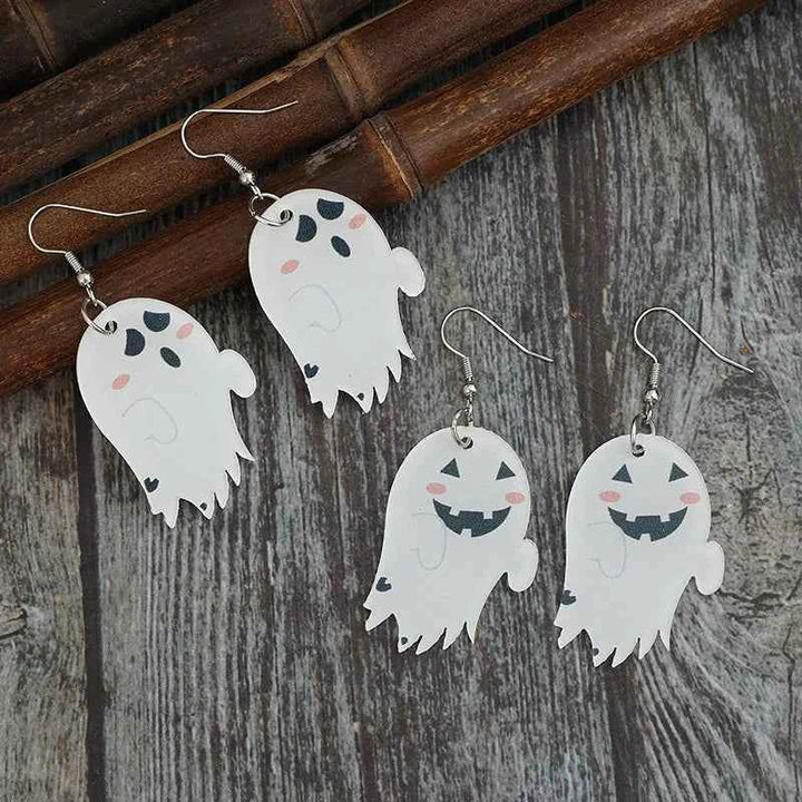 2 Piece Alloy Acrylic Ghost Dangle Earrings - GiFTiFY