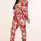 Fasheabe 3pc Flower Print Bandeau Top Pants Set