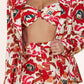 Fasheabe 3pc Flower Print Bandeau Top Pants Set