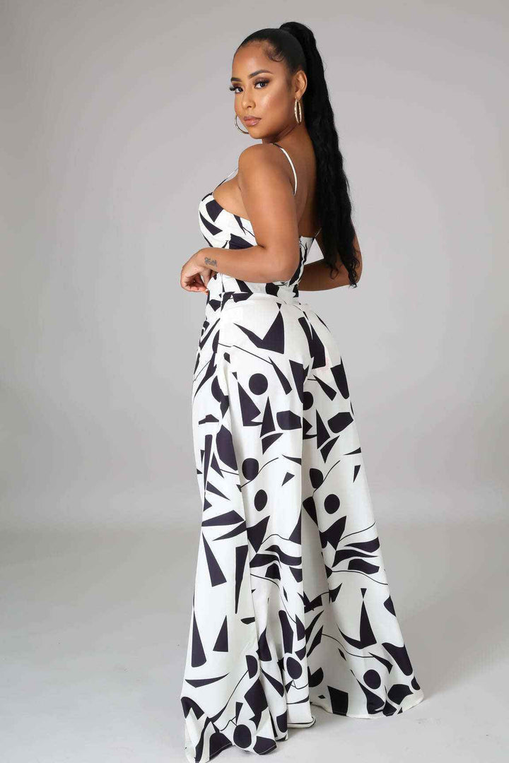Fasheabe Abstract Shapes Print Pant Set - GiFTiFY