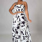 Fasheabe Abstract Shapes Print Pant Set
