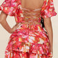 Fasheabe Charming Short Puff Sleeves 2pc Skirt Set