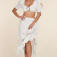 Fasheabe Crop Top 2pc Midi Skirt Set Fasheabe
