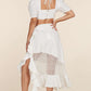 Fasheabe Crop Top 2pc Midi Skirt Set Fasheabe