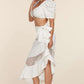 Fasheabe Crop Top 2pc Midi Skirt Set Fasheabe