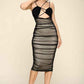 Fasheabe Curve Hugging Bodycon Midi Dress