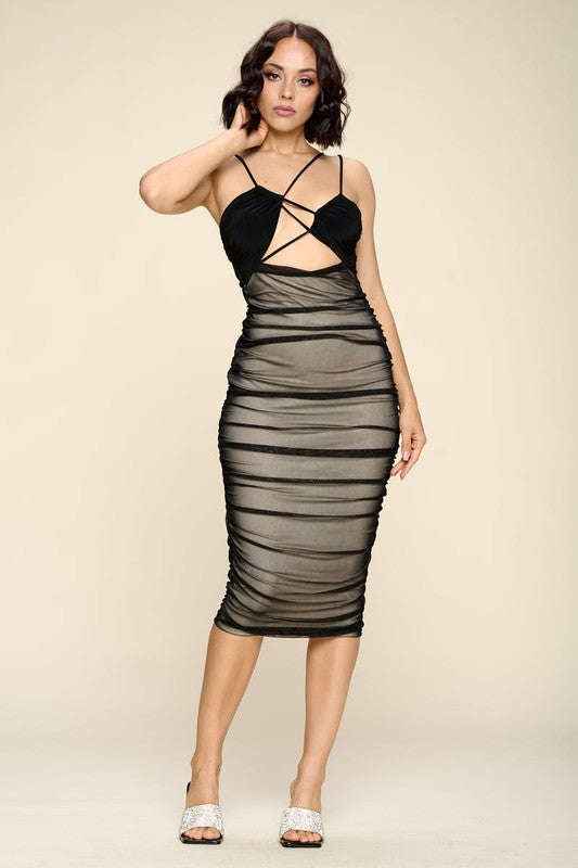 Fasheabe Curve Hugging Bodycon Midi Dress