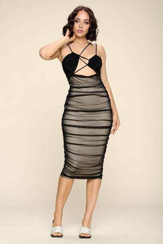 Fasheabe Curve Hugging Bodycon Midi Dress - GiFTiFY