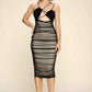 Fasheabe Curve Hugging Bodycon Midi Dress