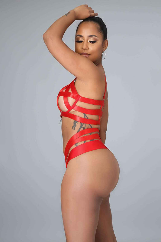 Fasheabe Feeling Sexy Teddy Set - Red