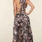 Fasheabe Zebra Print O-ring Maxi Dress
