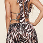Fasheabe Zebra Print O-ring Maxi Dress