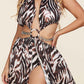 Fasheabe Zebra Print O-ring Maxi Dress