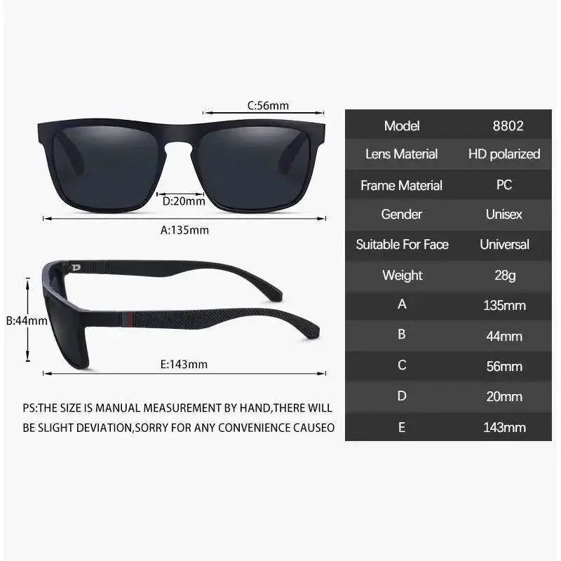 Fashion Square Vintage Polarized Sunglasses Men Women Retro Driving Fishing Sun Glasses UV400 Eyewear sun glasses by Dropshee