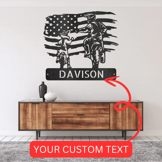 Personalized Motocross Metal Sign – Custom Father and Son Gift, Motocross Family Decor - GiFTiFY