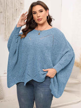 Plus Size Round Neck Batwing Sleeve Sweater - GiFTiFY