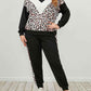 Plus Size Leopard Sweatshirt and Sweatpants Set - GiFTiFY