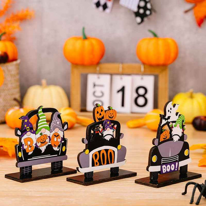 3-Piece Halloween Element Car-Shape Ornaments - GiFTiFY