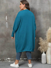 Plus Size Long Sleeve Pocketed Cardigan - GiFTiFY