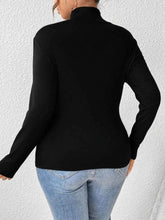 Plus Size Long Sleeve Fitted Turtleneck T-Shirt - GiFTiFY