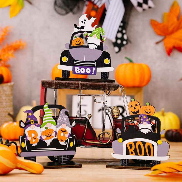 3-Piece Halloween Element Car-Shape Ornaments - GiFTiFY