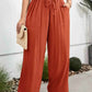 Plus Size High Waist Wide Leg Drawstring Pants - GiFTiFY