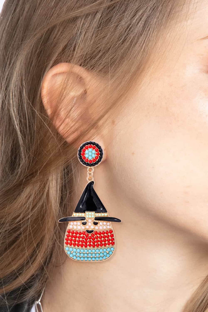 Witch's Hat Shape Synthetic Pearl Dangle Earrings - GiFTiFY